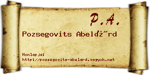 Pozsegovits Abelárd névjegykártya